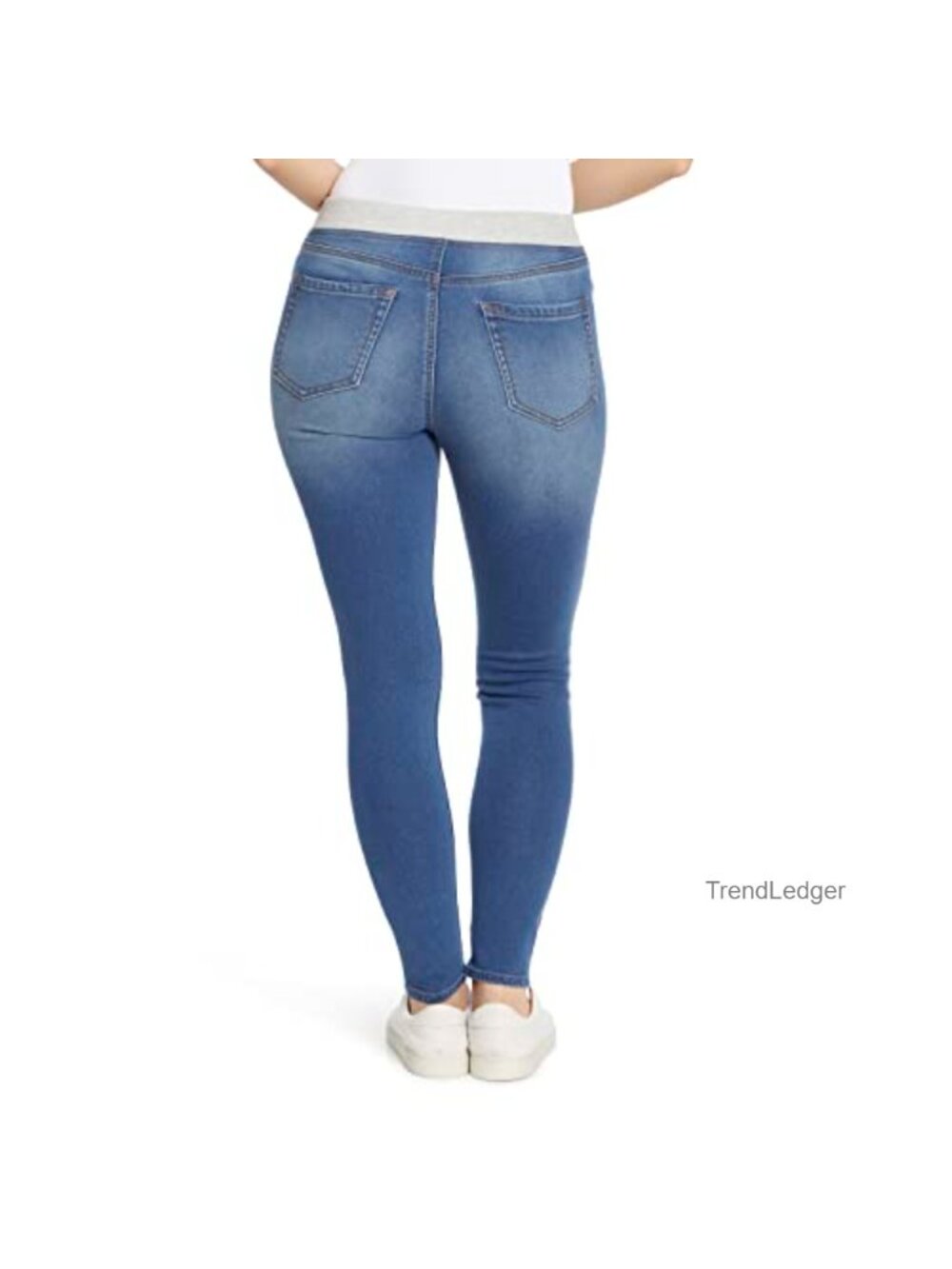 Pull on Tie Front Jegging Knit Denim Pant - Picture 2 of 3